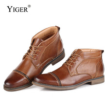 Load image into Gallery viewer, Men Ankle Boots Leather Lace-up