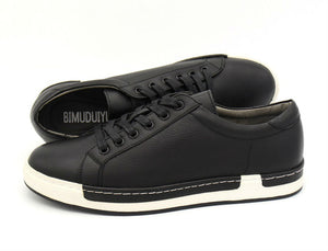 Casual Shoes Mens Leather Flats Lace-Up Shoes Simple Stylish.