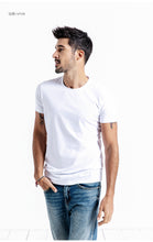 Load image into Gallery viewer, Solid Basic t shirt Men Skinny O-neck Cotton Slim Fit