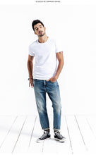 Load image into Gallery viewer, Solid Basic t shirt Men Skinny O-neck Cotton Slim Fit