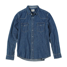 Load image into Gallery viewer, Denim Shirts Men Casual snap button 100% cotton