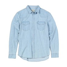 Load image into Gallery viewer, Denim Shirts Men Casual snap button 100% cotton