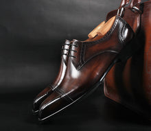 Load image into Gallery viewer, Handmade Fashion Luxury Brogue Genuine Leather Mens Derby Shoes