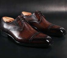 Load image into Gallery viewer, Handmade Fashion Luxury Brogue Genuine Leather Mens Derby Shoes