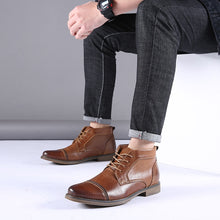 Load image into Gallery viewer, Men Ankle Boots Leather Lace-up