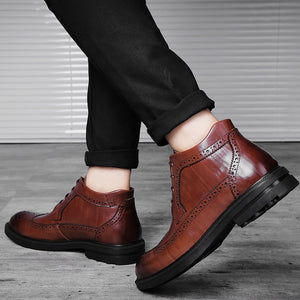 Leather Men Boots Handmade Ankle Boots