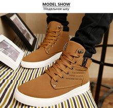 Load image into Gallery viewer, Men  boots microfiber cotton ankle boots