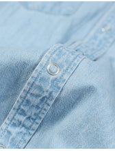 Load image into Gallery viewer, Denim Shirts Men Casual snap button 100% cotton