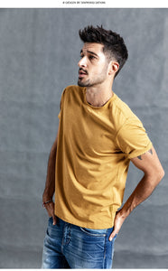 100% colored cotton t shirt men crew neck short sleeve t-shirt