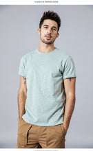 Load image into Gallery viewer, 100% colored cotton t shirt men crew neck short sleeve t-shirt