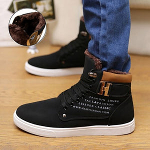 Men  boots microfiber cotton ankle boots