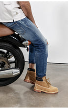 Load image into Gallery viewer, New Hole Ripped Jeans Men Straight Ankle-Length Denim Streetwear