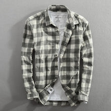 Load image into Gallery viewer, Vintage Classic Plaid Cotton Long Sleeve Casual Slim Fit Shirt