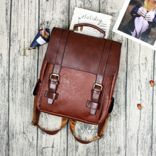 Load image into Gallery viewer, PU Leather Vintage Backpacks