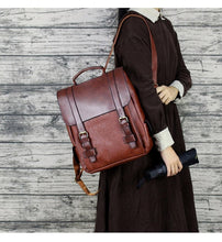 Load image into Gallery viewer, PU Leather Vintage Backpacks