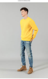 Warm sweater men casual special neck design knitwear pullovers