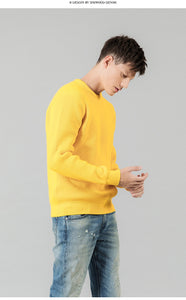 Warm sweater men casual special neck design knitwear pullovers