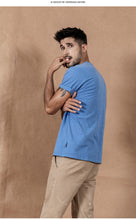 Load image into Gallery viewer, New Color cotton yarn dot Neckline T-Shirt Men