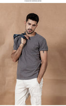 Load image into Gallery viewer, New Color cotton yarn dot Neckline T-Shirt Men