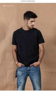 New Color cotton yarn dot Neckline T-Shirt Men