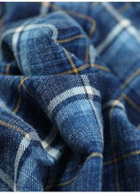 Load image into Gallery viewer, New Indigo Shirts Men Double check pockets Denim Plaid Shirts