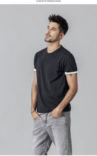 Load image into Gallery viewer, new t shirt men contrast bindings casual o-neck top