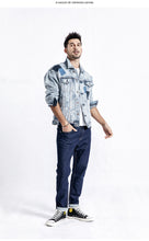 Load image into Gallery viewer, Denim Jackets Men Casual Frayed Brand Clothing