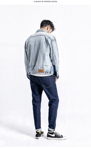 Denim Jackets Men Casual Frayed Brand Clothing