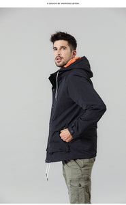 New fleece inner vest removable coats men fashion warm long jackets hooded