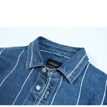 Load image into Gallery viewer, 2020 new Vertical striped denim jackets 100% cotton