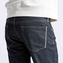 Load image into Gallery viewer, Raw Selvedge Jeans Men Casual Slim Fit Red Line Ruched Denim