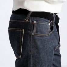 Load image into Gallery viewer, Raw Selvedge Jeans Men Casual Slim Fit Red Line Ruched Denim