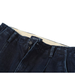 new loose taperd jeans ankle-length thick denim