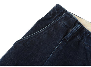 new loose taperd jeans ankle-length thick denim