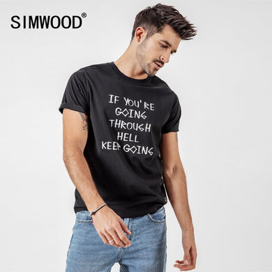 2020 T-Shirts Men Summer Casual Slim Short Sleeve Letter Print Tops