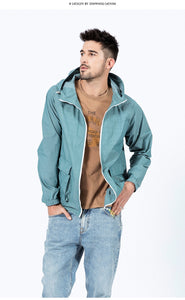 2020 new plaid jacket men hooded casual outerwear