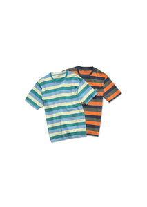 2020 Summer New Colorful Striped T-shirt Men Fashion 100% Cotton