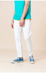 Spring Summer New Slim Fit Tapered Pants Men Classical Chinos