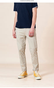 Spring Summer New Slim Fit Tapered Pants Men Classical Chinos