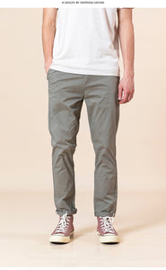 Spring Summer New Slim Fit Tapered Pants Men Classical Chinos