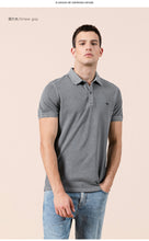 Load image into Gallery viewer, vintage aesthetic polo shirts men 220g thick garment dyed 100% cotton