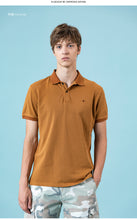 Load image into Gallery viewer, vintage aesthetic polo shirts men 220g thick garment dyed 100% cotton