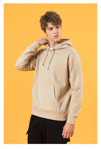 New Hooded Hoodies Men thick 360g fabric solid basic sweatshirts