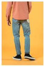 Load image into Gallery viewer, New Environmental laser washed jeans men slim fit classical denim