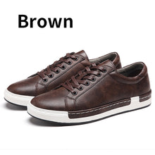 Load image into Gallery viewer, Casual Shoes Mens Leather Flats Lace-Up Shoes Simple Stylish.