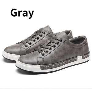 Casual Shoes Mens Leather Flats Lace-Up Shoes Simple Stylish.