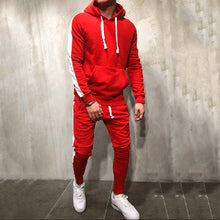 Load image into Gallery viewer, 2 Pieces Sets Tracksuit Men Hooded Sweatshirt +Drawstring Pants