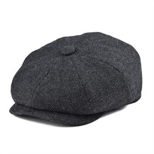 Load image into Gallery viewer, Wool Tweed Newsboy Cap Herringbone Men Women Gatsby Retro Hat