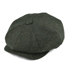 Load image into Gallery viewer, Wool Tweed Newsboy Cap Herringbone Men Women Gatsby Retro Hat