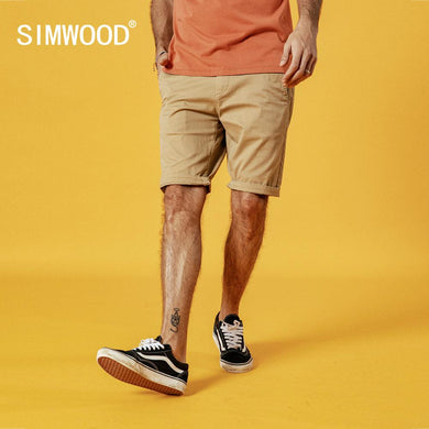 Solid Shorts Men Cotton Slim Fit Knee Length Casual.